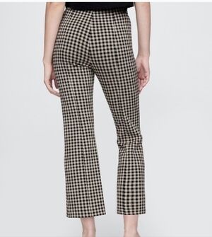 Gap Kick Flare High Rise Double Knit Black Gingham Checkered Pants